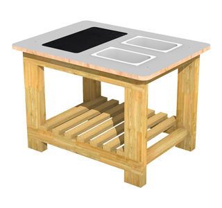 Sticker graphic representing Mud Kitchen Island